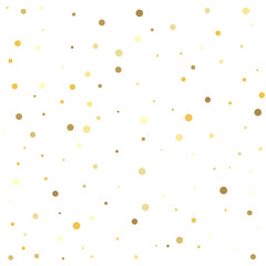 Golden dots on a square background. Gold dots on a white background.