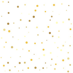 Sparkle tinsel elements celebration graphic design. Christmas dots background vector, flying gold sparkles confetti.