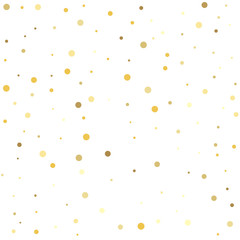 Gold dots. Glitter pattern for banner, greeting card.