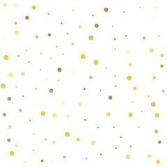 Obraz na płótnie Canvas Gold dots on a white background. Confetti celebration.