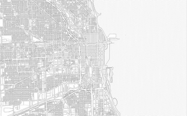 Chicago, Illinois, USA, bright outlined vector map