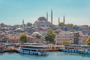 05/26/2019 Istanbul, Turkey, a standard and tourist look at The Blue Mosque also known as Sultan...