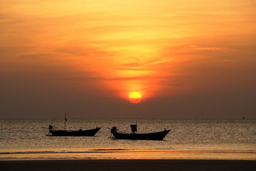 Sunset with Fishing boat