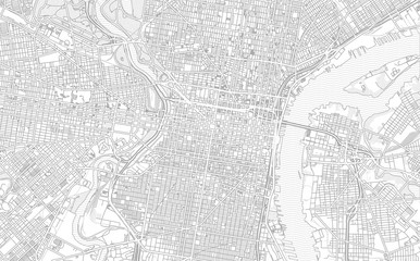 Philadelphia, Pennsylvania, USA, bright outlined vector map