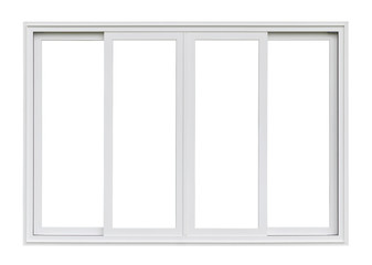 Real modern house window frame isolated on white background © Kwangmoozaa