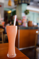 A Large Glass of Papaya Milk Drink