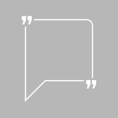 Obraz premium Quotation blank template in quotes isolated on gray. Creative banner illustration with blank quotation frame with quotes. Minimalistic modern empty template typography design for wisdom or motivation
