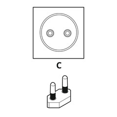 Eurostecker Typ C [schwarz-weiß]
