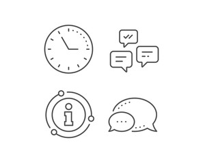 Chat Messages line icon. Chat bubble, info sign elements. Conversation or SMS sign. Communication symbol. Linear chat Messages outline icon. Information bubble. Vector