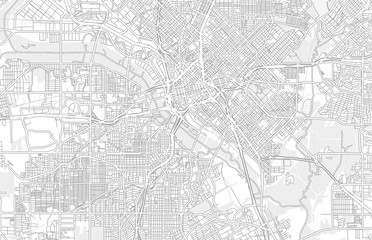 Fototapeta na wymiar Dallas, Texas, USA, bright outlined vector map