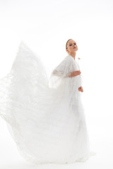 Naklejka premium Fashion photo. High Fashion model with feather false eyelashes.