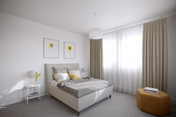 Interior visualization of bedroom