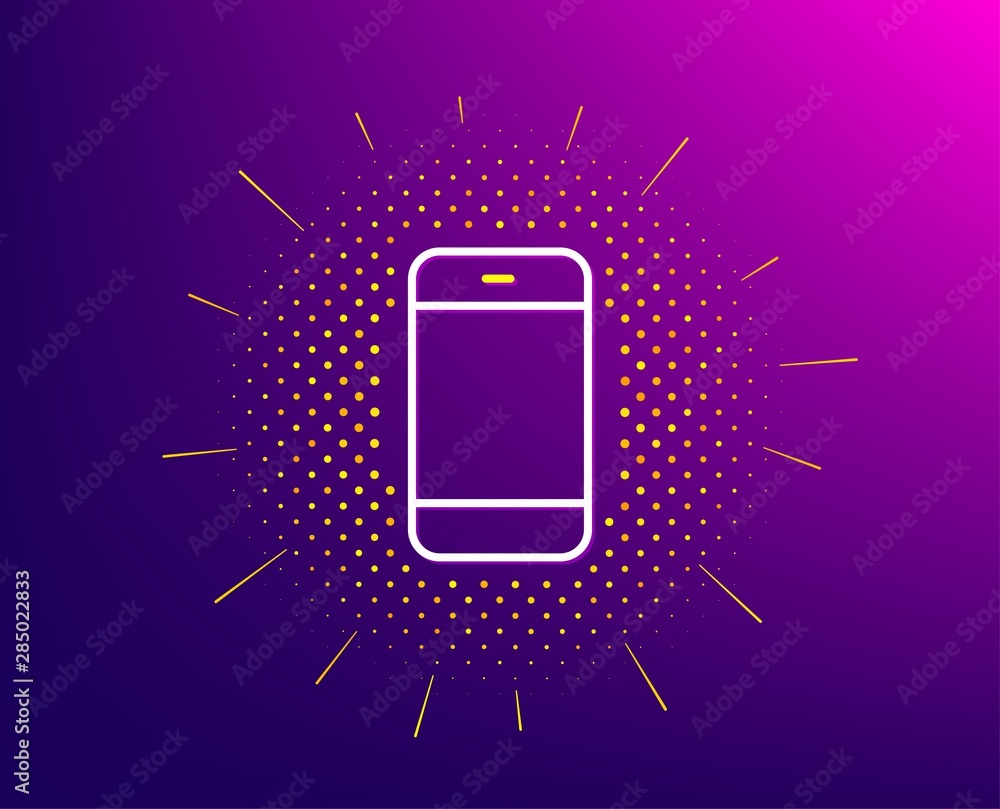 Aufkleber smartphone icon. halftone pattern. cellphone or phone sign. ð¡ommunication mobile device symbol. gra