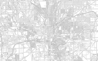 Indianapolis, Indiana, USA, bright outlined vector map