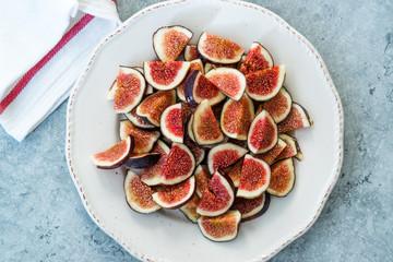Sliced Fresh Ripe Fig Slices Ready to Use / Eat.