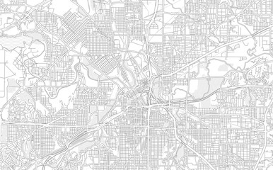 Fort Worth, Texas, USA, bright outlined vector map