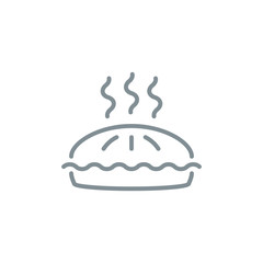 hotter birthday cake outline flat icon. Single high quality outline logo symbol for web design or mobile app. Thin line sign design logo. gray icon pictogram isolated on white background