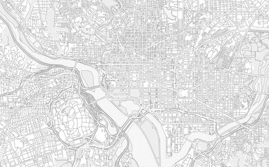 Fototapeta na wymiar Washington, D.C., USA, bright outlined vector map