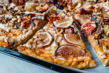 Fig Pizza with Walnut and Sun Dried Tomatoes.