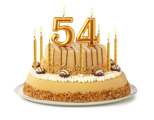 Festliche Torte mit goldenen Kerzen - Nummer 54