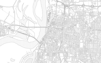 Memphis, Tennessee, USA, bright outlined vector map