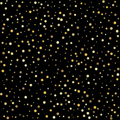 Fototapeta na wymiar Gold dots. Christmas dots background vector, flying gold sparkles confetti.