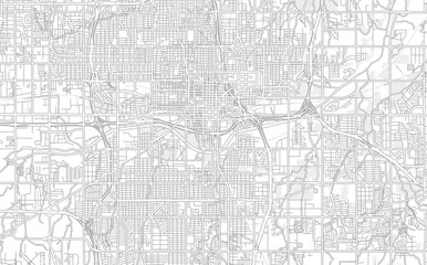 Oklahoma City, Oklahoma, USA, bright outlined vector map