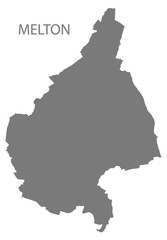 Melton grey district map of East Midlands England UK
