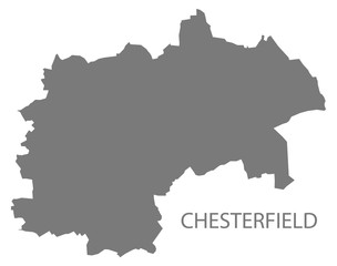 Chesterfield grey district map of East Midlands England UK
