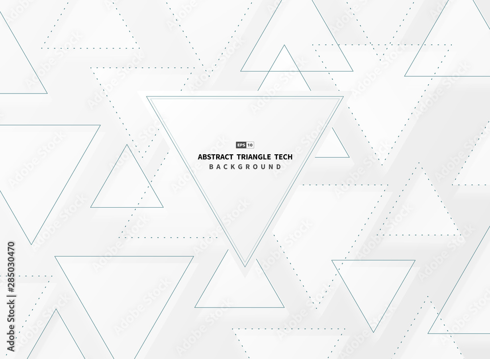 Poster abstract gradient white and gray triangle techno background. illustration vector eps10