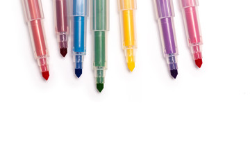 Colorful Felt Tip Pens .Multicolored Felt-Tip Pens .Multicolored Felt-Tip Pens isolated on a white...