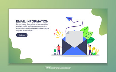 Landing page template of email information. Modern flat design concept of web page design for website and mobile website. Easy to edit and customize.