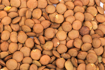 Lentils. Lentils background. Green lentils pattern. Natural organic lentils for healthy food