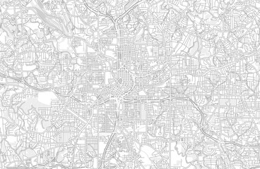 Atlanta, Georgia, USA, bright outlined vector map