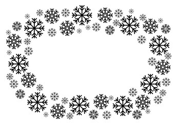 Marco de copos de nieve negros.