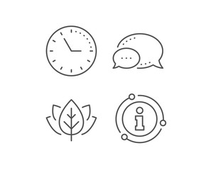 Organic tested line icon. Chat bubble, info sign elements. Bio cosmetics sign. Fair trade symbol. Linear organic tested outline icon. Information bubble. Vector