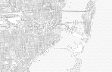 Fototapeta na wymiar Miami, Florida, USA, bright outlined vector map