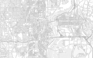 Fototapeta na wymiar Omaha, Nebraska, USA, bright outlined vector map