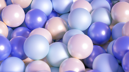 Beautiful festive background with balloons. 3d illustration, 3d rendering.