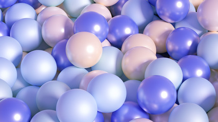 Beautiful festive background with balloons. 3d illustration, 3d rendering.