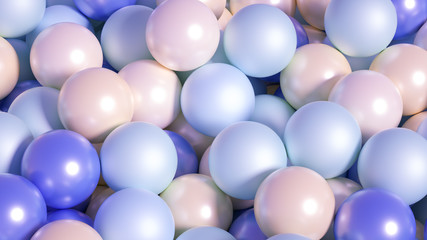 Beautiful festive background with balloons. 3d illustration, 3d rendering.