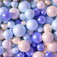 Beautiful festive background with balloons. 3d illustration, 3d rendering.