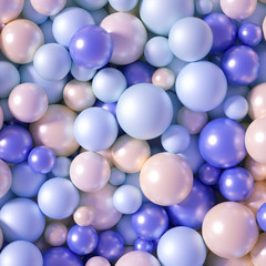 Beautiful festive background with balloons. 3d illustration, 3d rendering.