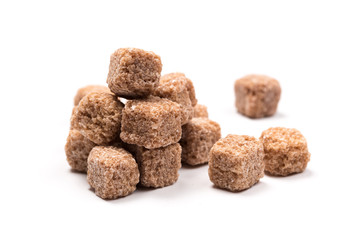 brown sugar isolated on white background. Top view.