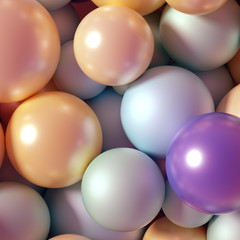 Beautiful festive background with balloons. 3d illustration, 3d rendering.