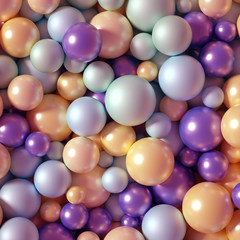 Beautiful festive background with balloons. 3d illustration, 3d rendering.