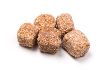 brown sugar isolated on white background. Top view.