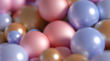 Beautiful festive background with balloons. 3d illustration, 3d rendering.