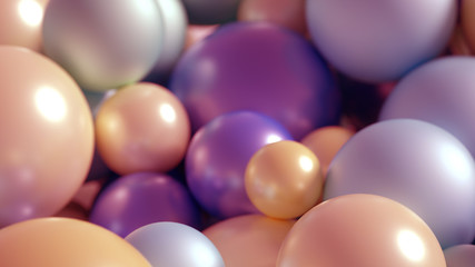 Beautiful festive background with balloons. 3d illustration, 3d rendering.
