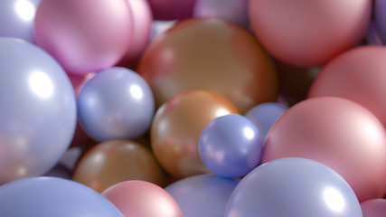 Beautiful festive background with balloons. 3d illustration, 3d rendering.